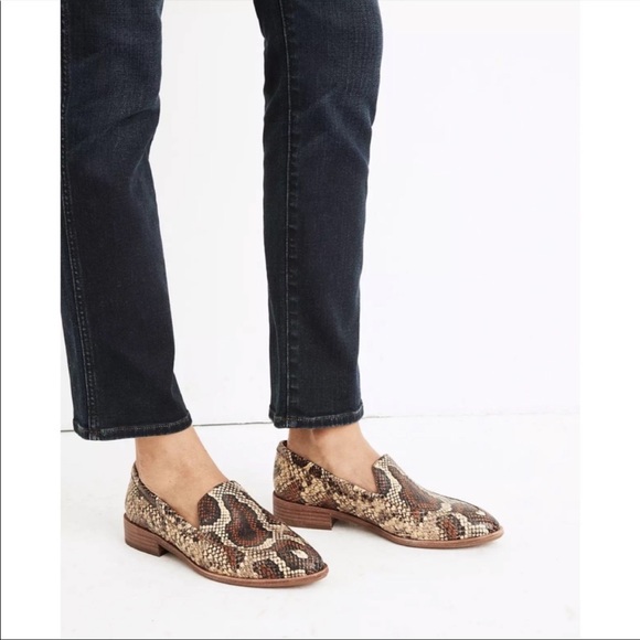 Madewell The Frances Loafer in Snake Embossed Leather